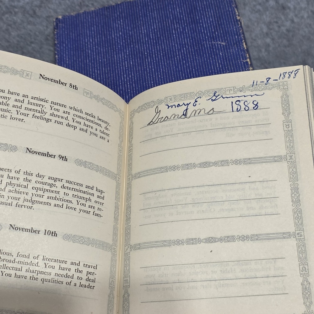 Cupples & Leon Co. Horoscope Birthday Book Special Binding Gold Stamped w/ Box - Picture 9 of 14